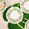 25 White 7 in Round Disposable Paper Salad Plates Flower Wreath Design